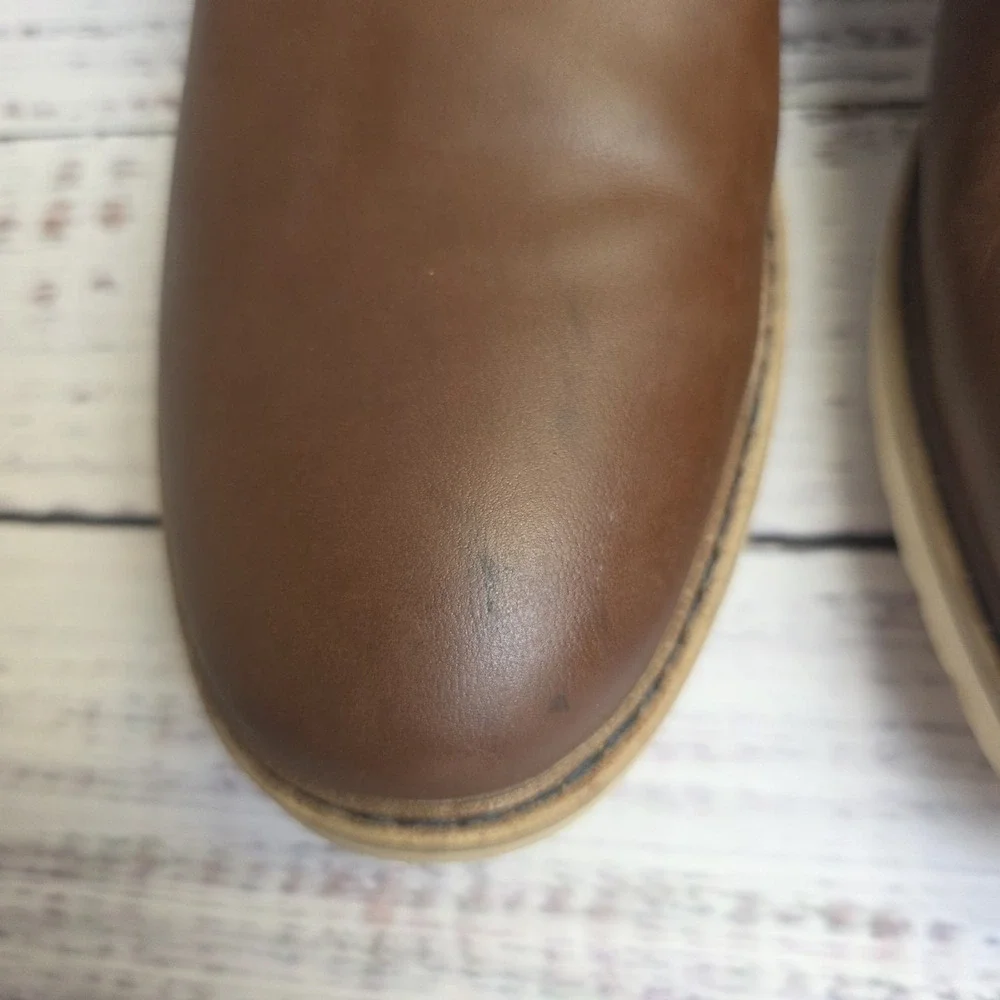 ALDO Laird Size 9.5 Brown Leather Soft Toe Men's Chukka Boots White Soles UK 8.5